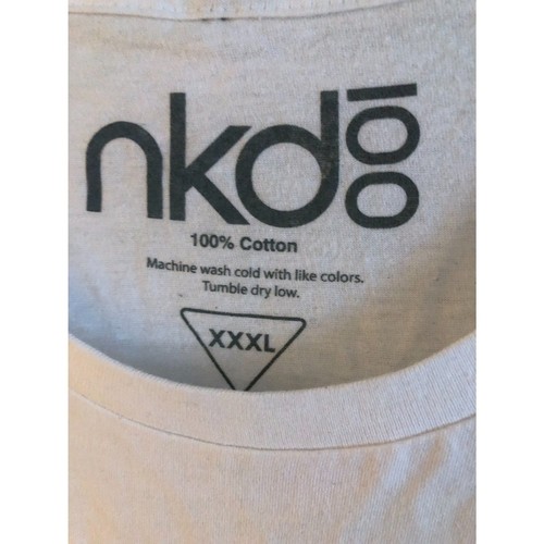 Naked 100 Tshirt XXXL 3X Weiß Kurzarm Neu Mit Mängeln - Bild 3 von 5