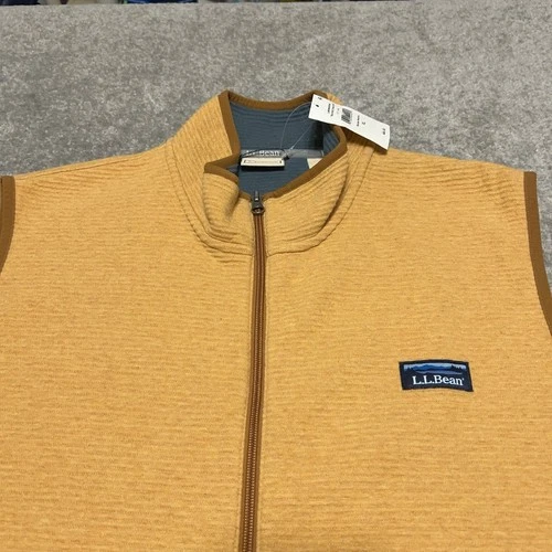 LL Bean Vest Mens XL Barley Heather Lakewashed Double Knit Full Zip NEW $69.95 image 2