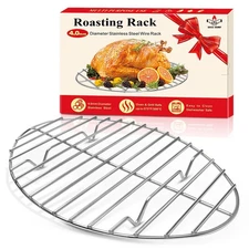 12inch Roasting Rack, Stainless Steel Oval Roasting Rack for Oven Rack with C...
