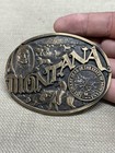 Montana Silversmith Co State of Montana State Seal Brass Belt Buckle — photo 1