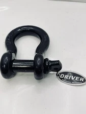 7/8" BLACK D-Ring Bow Shackle Screw w 1" Pin Clevis Rigging Hummer Towing 6.5Ton