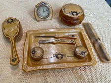 Vintage butterscotch Celluloid dresser vanity...