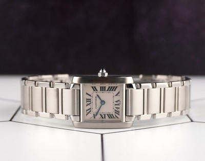 Cartier 20mm Tank Francaise Small Silver Dial Steel Ladies Watch
