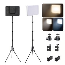2 Pack LED Video Light Kit Studio 3200-6500K Dimmable Photo Tripod Photography