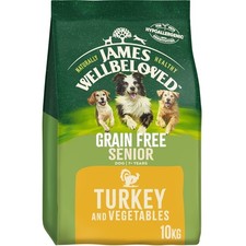 James Wellbeloved Turkey & Vegetable Grain Free Senior Dry Dog Food - 10kg 6.20 per kilo