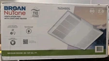 NuTone 765H80L 80 CFM Ceiling Bathroom Exhaust Fan with Light and 1300W Heater