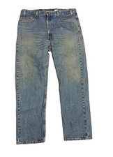 Vintage Levis 505 Mens Blue Jeans Denim Red Tab Whisker Fades 38x30 Made In USA