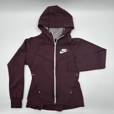 Nike womens XS X-Small fleece Windrunner full zip hoodie Purple Athleisure