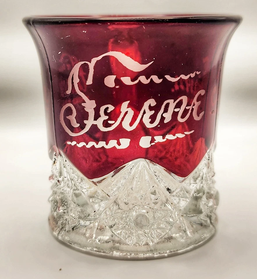 Antique Ruby Flash Glass Mug - AURORA FAIR 1922 - Central States Exposition IL - Image 2 of 4
