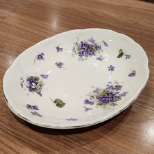 Vintage Large Deep Oval Hammersley Violets Trinket Bowl Dish