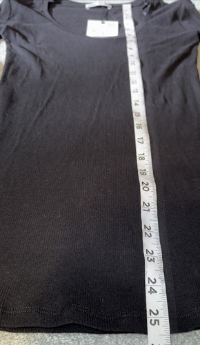 Zara 2 Semi-sheer tops Round neck and long sleeves BLACK & WHITE Basic Tee M - Picture 6 of 6