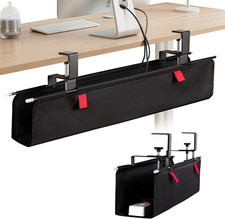 No Drill under Desk Cable Management Tray - 28" Cord Management under Desk - No