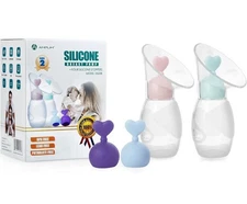 Amplim Manual Breast Pump | Food-Grade Silicone Milk Collector | Portable,... 