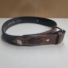 Nocona Youth Belt Size 22 Brown Leather Western Silver Buckle