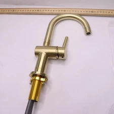 Glacier Bay Dorind Single Hole Single-Handle High-Arc Bathroom Faucet Matte Gold