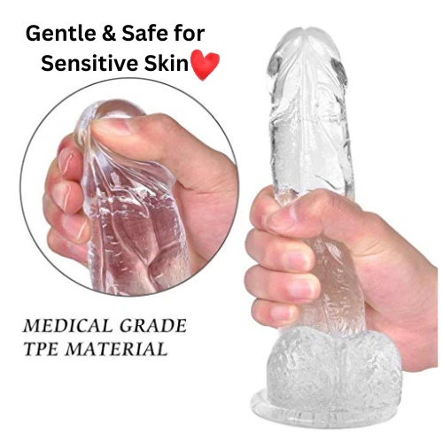 Consolador realista impermeable pene suave realista juguete sexual ventosa anal NO TÓXICO Foto 2 de 4