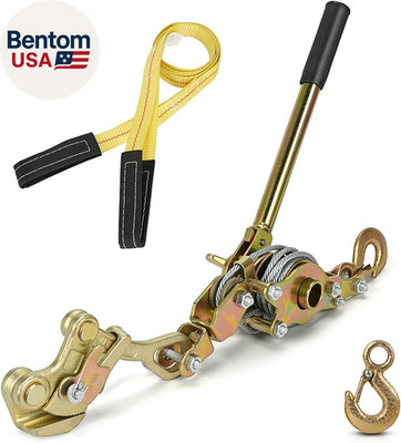 Zipline Tensioning Kit, Cable Winch Puller with Cable Grip Steel Wire Puller & 2
