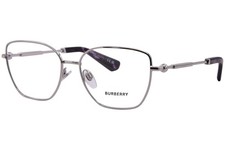 Burberry BE1390 1005 Eyeglasses Women's Silver Full Rim Cat Eye 54mm