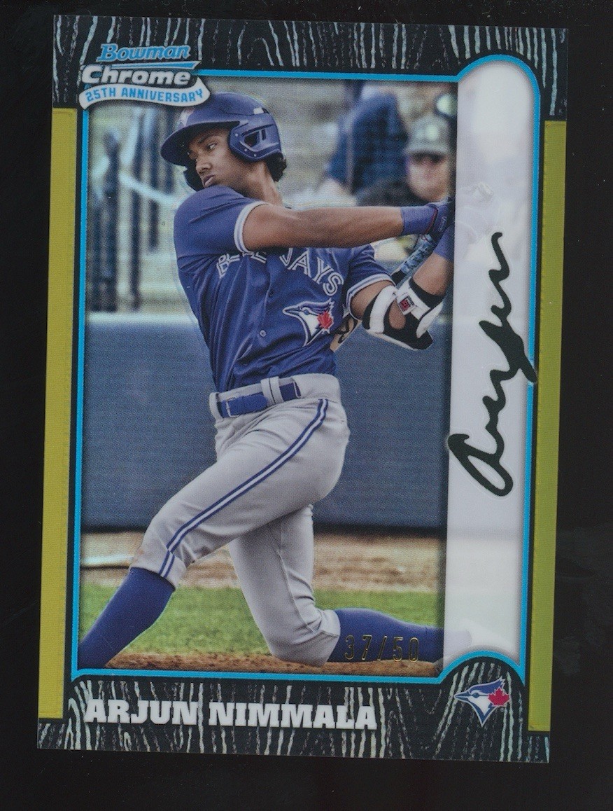 2024 Bowman Chrome Arjun Nimmala '99 25th Anniversary Gold Refractor /50