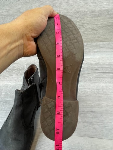 Dansko Liberty Women's 9 Gray Bootie Leather Moto Boot Ankle Biker Heel Side Zip - Picture 10 of 12