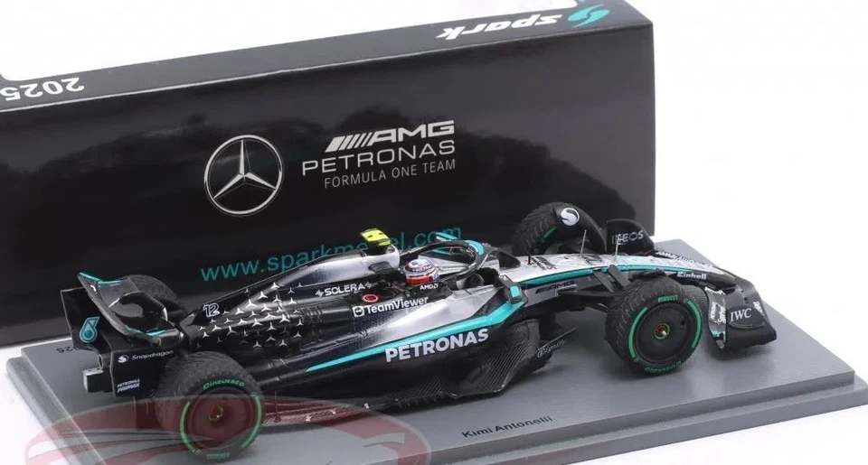 Kimi Antonelli Mercedes 2025 W16 4th Australia GP Scale 1/43 Spark - Imagen 2 de 4