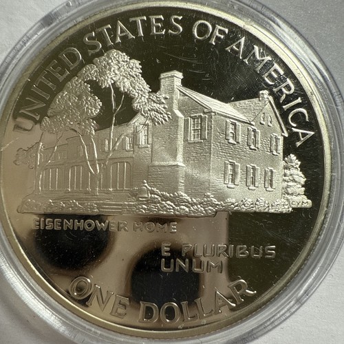 1990-P Proof Eisenhower Centennial Commemorative Silver Dollar #069 - Picture 5 of 7