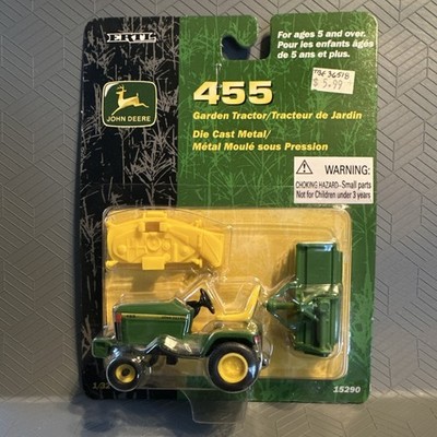 John Deere 455 Garden Tractor Die Cast Metal ERTL 1/32 Scale with Trailer