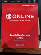 Nintendo Switch Online 12 Month Family Membership Subscription Pre-Paid Card