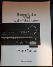 "GENUINE" Harman Kardon AVR-65 AV Receiver Owners Manual - EXCELLENT!