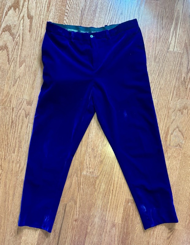 royal blue Men’s velvet trousers Size 34