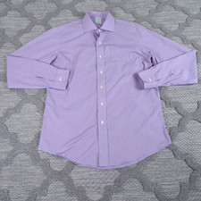 Brooks Brothers Shirt Mens 16-35 Purple Milano Fit American Supima Non Iron