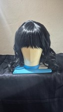 NWT black wavy medium length bob fringe halloween cosplay wig