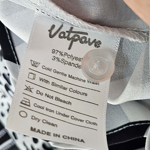 VatPave Satin Short Sleeve Button-Up Shirt Mens X-Large Black/White Tiger Print - Picture 10 of 10