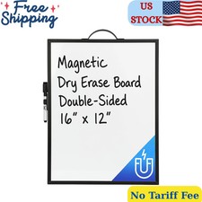 Small Magnetic White Board 16 x 12 Inch Dry Erase Memo Board for Office Home