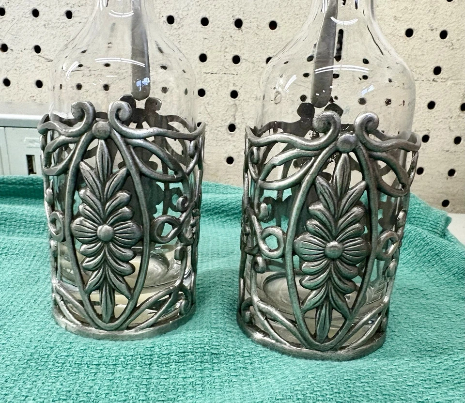 Винтажный круизный набор со стеклянным и серебряным покрытием с лотком - Изображение 4 из 4