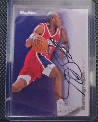 1996-97 Skybox Premium - Autographics Jerry Stackhouse Black Ink (AU)