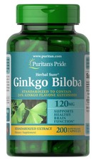Puritan s Pride 120mg Ginkgo Biloba 200 capsules EXP 01/28