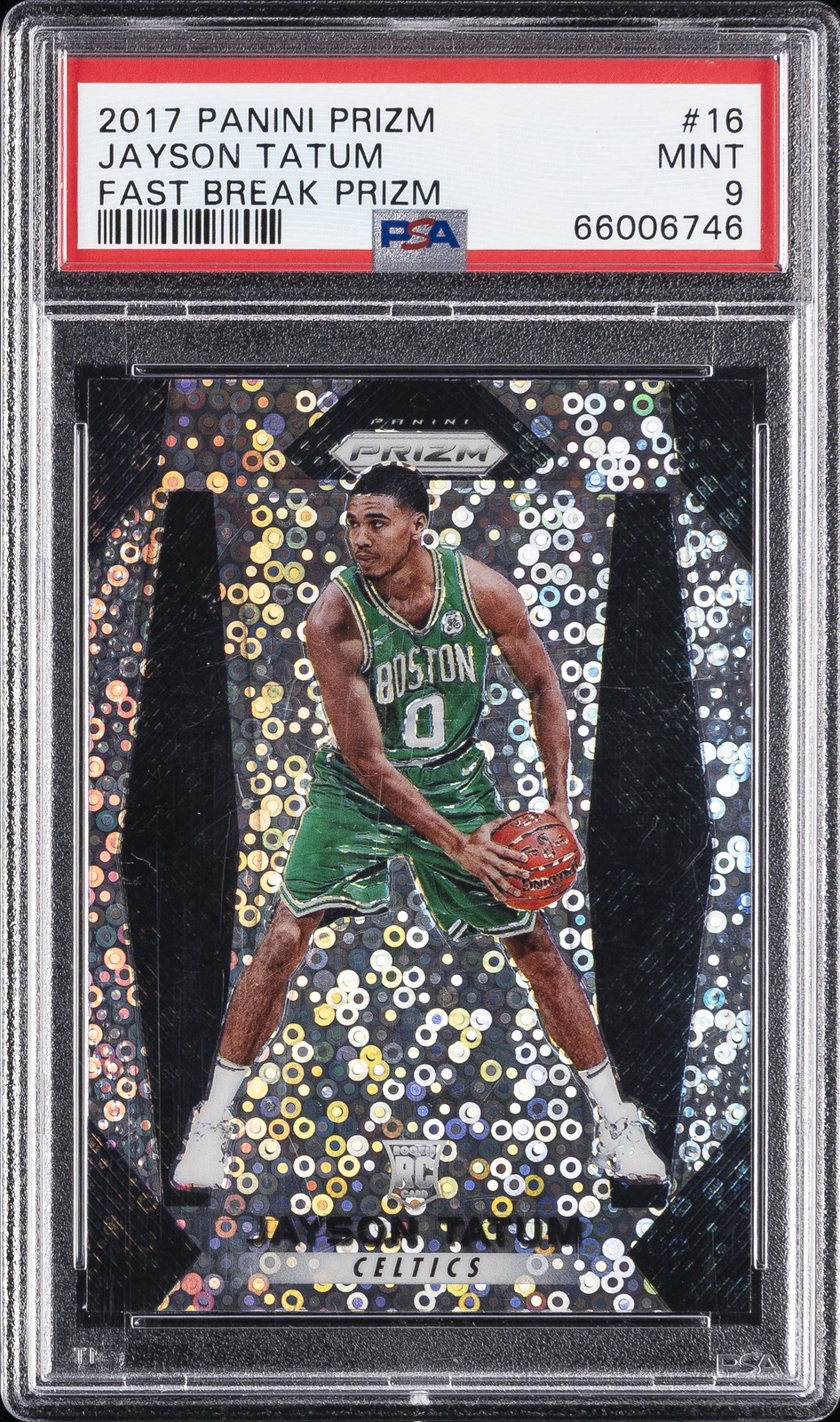 2017 PANINI PRIZM FAST BREAK PRIZM #16 JAYSON TATUM ROOKIE RC PSA 9