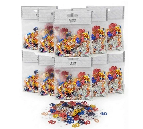 40th Birthday Confetti Table Scatter Decorations Multicolored Sprinkles Party