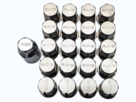 RAYS Lug Nuts Silver 20pcs M12xP1.25 Set for Toyota GR86 86 WRX STI BRZ JDM F/S