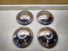 4 Vtg Used Police Hub Caps 8.25 O.d. 7.25 I.d. Polished Stainless Hot Rod