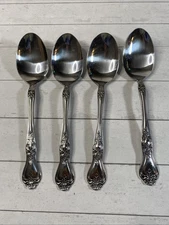 Vintage Rogers Precious Rose  Stainless  Flatware Korea 4 Tablespoons