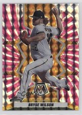 2022 Panini Mosaic Pink Swirl Mosaic Prizm 9/12 Bryse Wilson #95 16az
