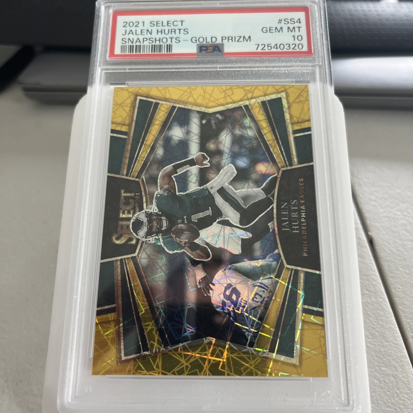 Jalen Hurts - 2021 Panini Select - Snapshots -  #SS-4 Gold Prizm /10 - PSA10