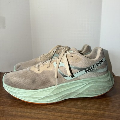 Salomon Aero Glide Light Sand/Green Running Shoes Men s Size 10.5 US 9.5 UK