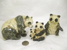 Vtg UCTCI Japan 50s Panda Bear Figurine Set Complete Animal Family 1950s/60s Cer