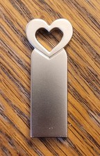 Silver Heart 106GB USB Thumb Flash Drive Memory Stick Metal Enclosure