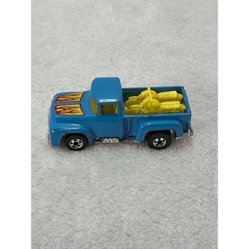 Vintage 1973 Hot Wheels Diecast Blue '56 Ford Pickup Truck w/Motorcycles