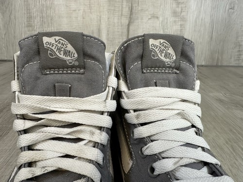 Vans Sk8-Hi Old School Gray/White High Top Canvas Sneakers Men 5/Women’s 6.5 - Picture 7 of 10