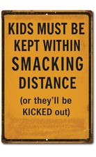 Funny Kids Warning Sign 8x12 Metal Tin Wall Decor Rustic Country Style